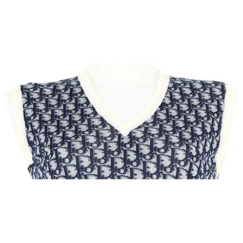 dior blue monogram top